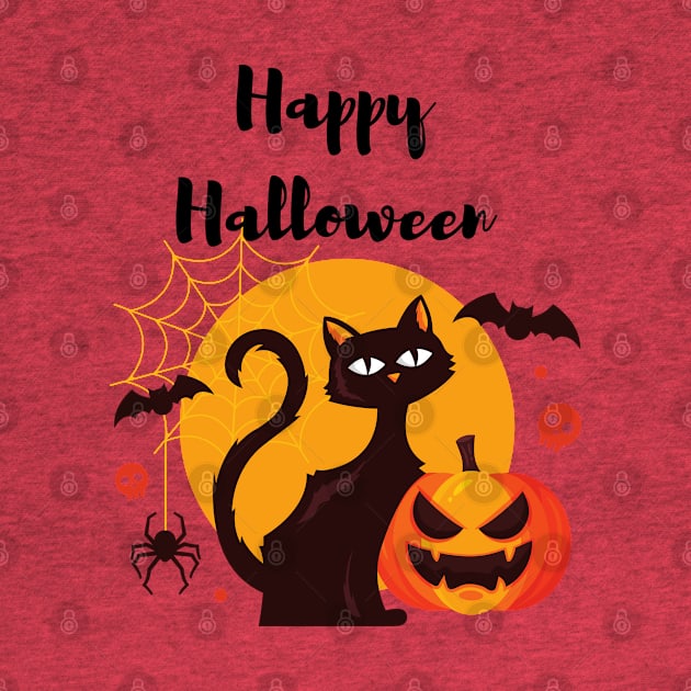 Happy Halloween Cat and friends by Courtney's Creations